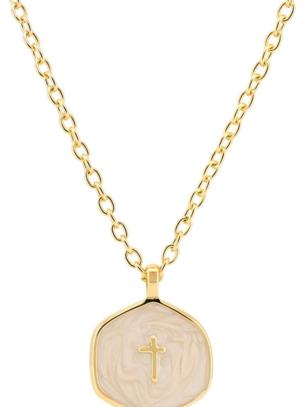 Chunky Antique Gold Coin Necklace for Women - 18" Thick Layered Chain Jewelry